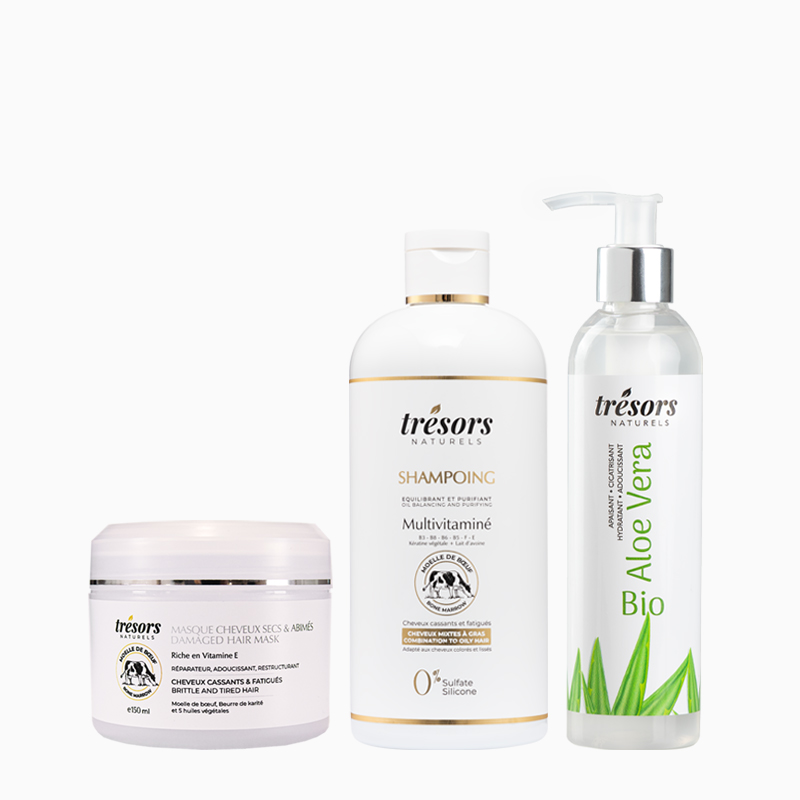Trio Réparateur Intense – Moelle de Bœuf & Gel d’Aloé Vera Bio